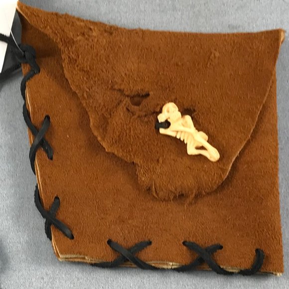 Skeleton Leather Pouch Dice Bag One of a Kind! - Picture 1 of 6